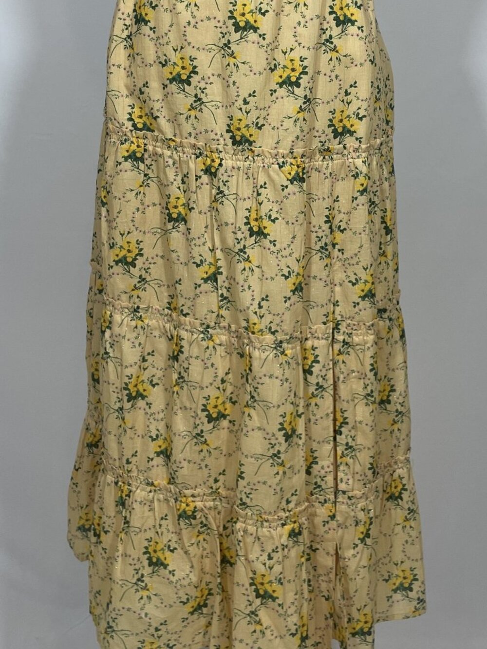 ✨ PAIGE "Tamika" Tie-Strap Floral Midi Dress in Butter Multi Size L✨ - Picture 3 of 7